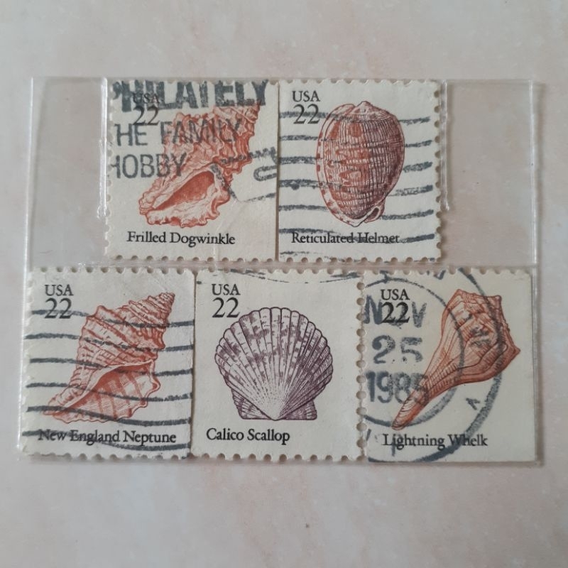 

Perangko USA Sea Shells Tahun 1985 set lengkap 5pcs