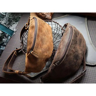 Waistbag Pria Kulit Asli Crazy Horse - Tas Kulit Pria Premium - Waistbag Pria Asli Kulit