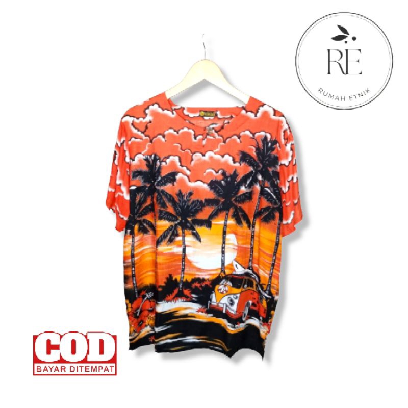 Baju kaos pantai bali mobil/ baju pria wanita/ baju santai/ baju pantai bali