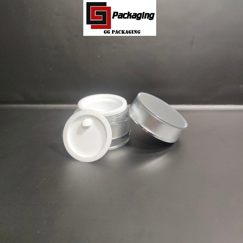 10gr pot cream akrilik / acrylic jar silver 10 gr