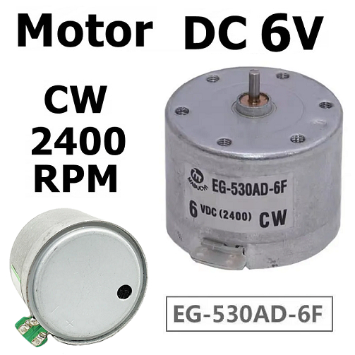 Motor Dinamo Tape 6V DC 2400RPM CW 2 Pin 6 Volt Motor Tip Project Elektronika ( Dinamo EG-530AD-6F )