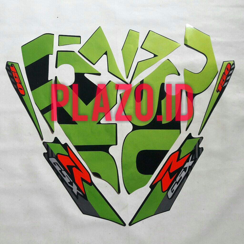Striping stiker body motor gsx 150r 2016 hitam-hijau