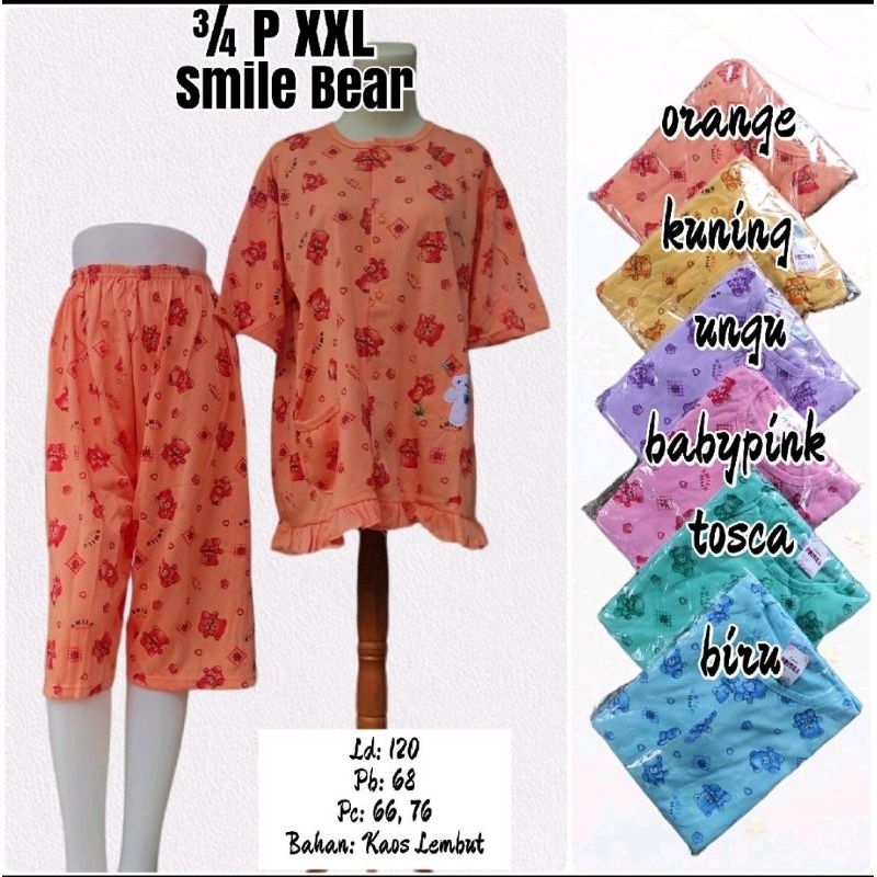 3 PCS SETELAN BABY DOLL JUMBO LD 120 FULL KANCING KAOS SUPER