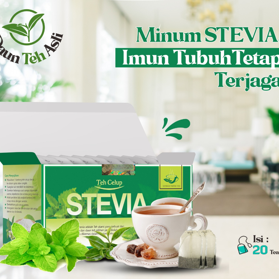 

Teh Daun Stevia Celup Tazakka Isi 20 Kantung Tea Bag Minuman Herbal Kesehatan