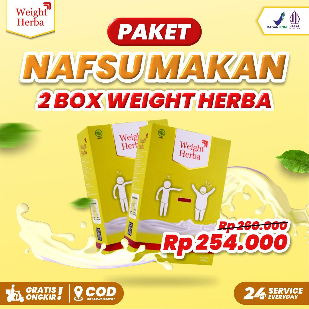 

Paket 2 Box Weight Herba Susu Penambah Berat Badan Tanpa Gula Perlancar Saluran Pencernaan