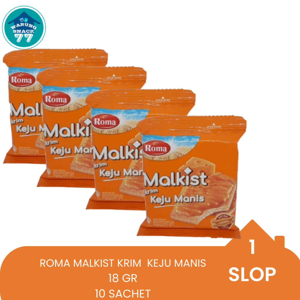 

BISKUIT ROMA MALKIST KRIM KEJU MANIS 18 GR RENCENG