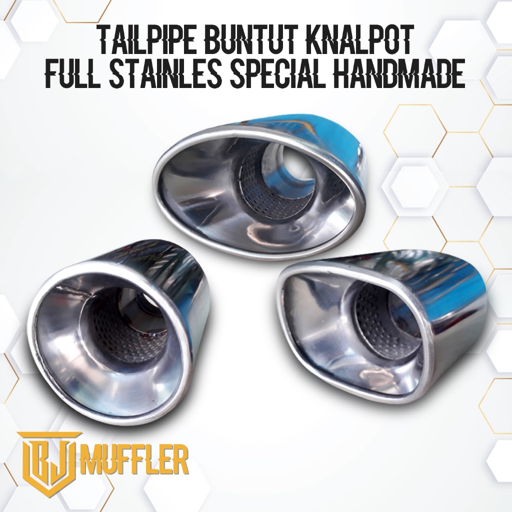 Tailpipe Buntut Knalpot Mobil Full Stainles Semua Jenis Mobil Oval Kotak Bulat