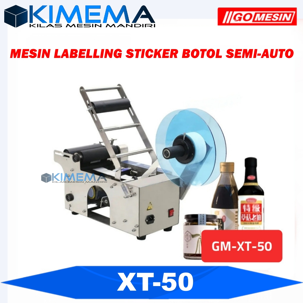 

Mesin Labeling Semi Automatic Tempel Sticker Botol Bulat XT-50 GOMESIN