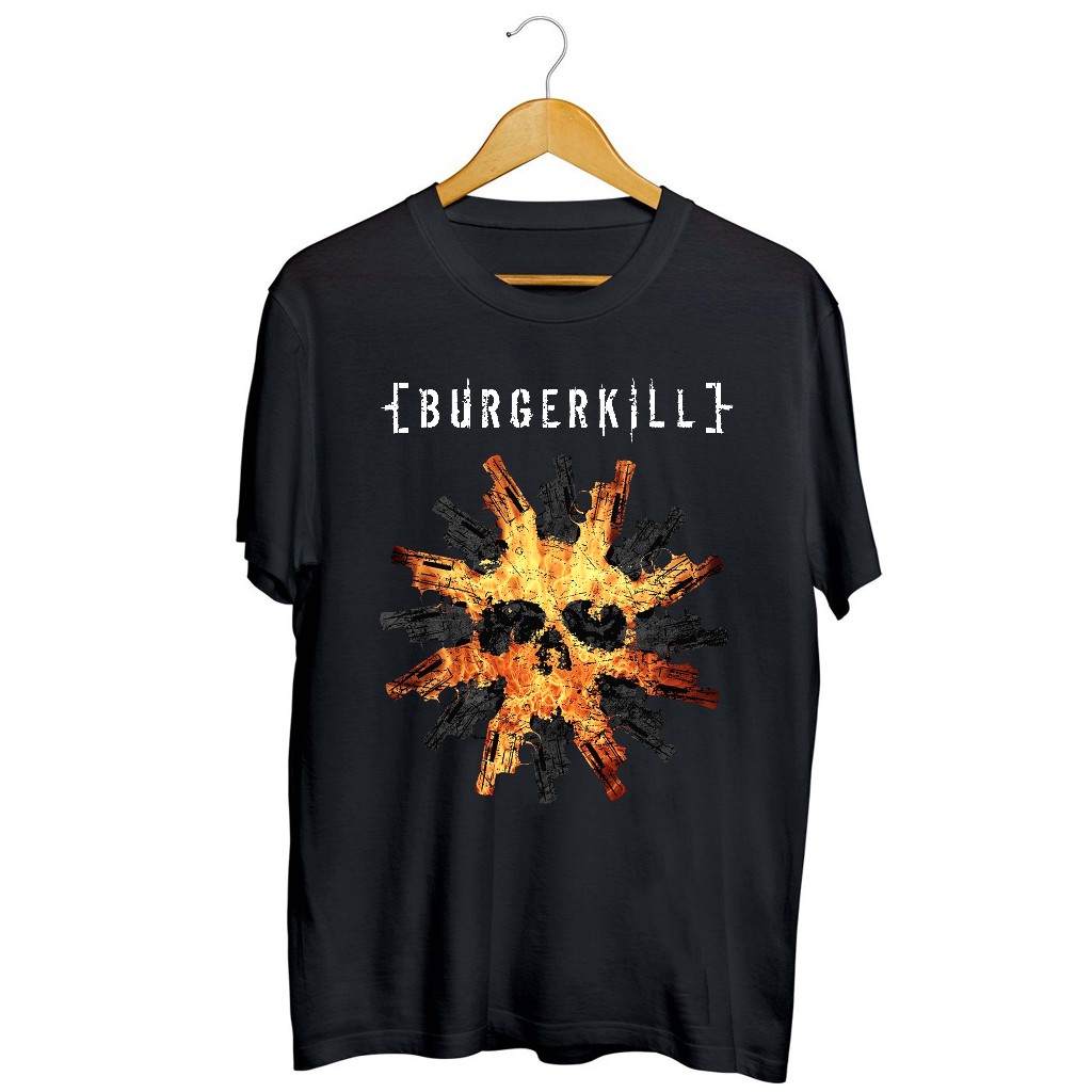 KAOS BAND BURGERKILL PISTOL/kaos burgerkill / t shirt burgerkill / t shirt band vintage / t shirt ba
