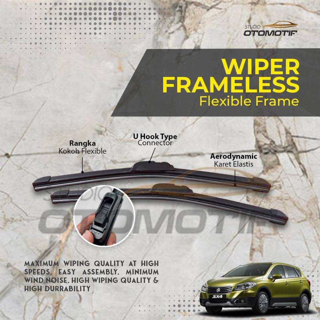 WIPER SX4 SX-4 FRAMELESS 1 SET 2PCS