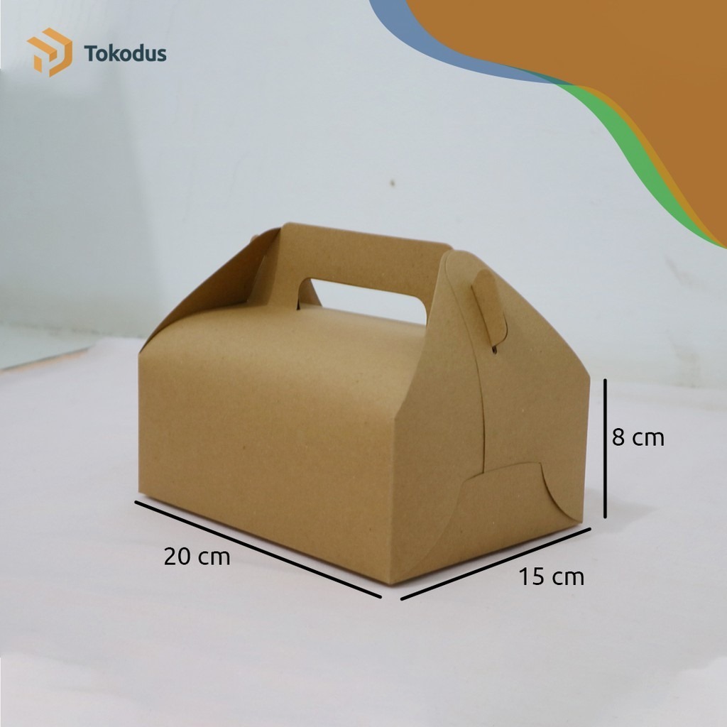 

Gable Box/Box Jingjing 20x15x8 cm Kraft Dus Roti Kue Kering Dan Hampers Bakery (Bisa Custom) Tokodus Pagarsih