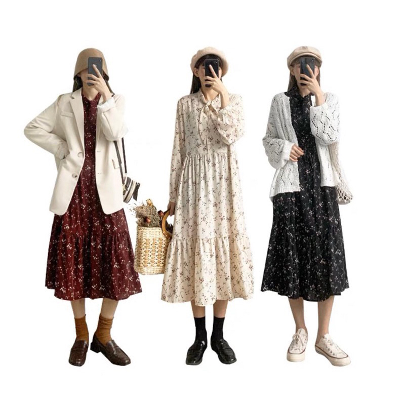 AII SPRING MAXI DRESS MOTIF BUNGA | MAXI DRESS MUSLIM SPRING SHAKILA