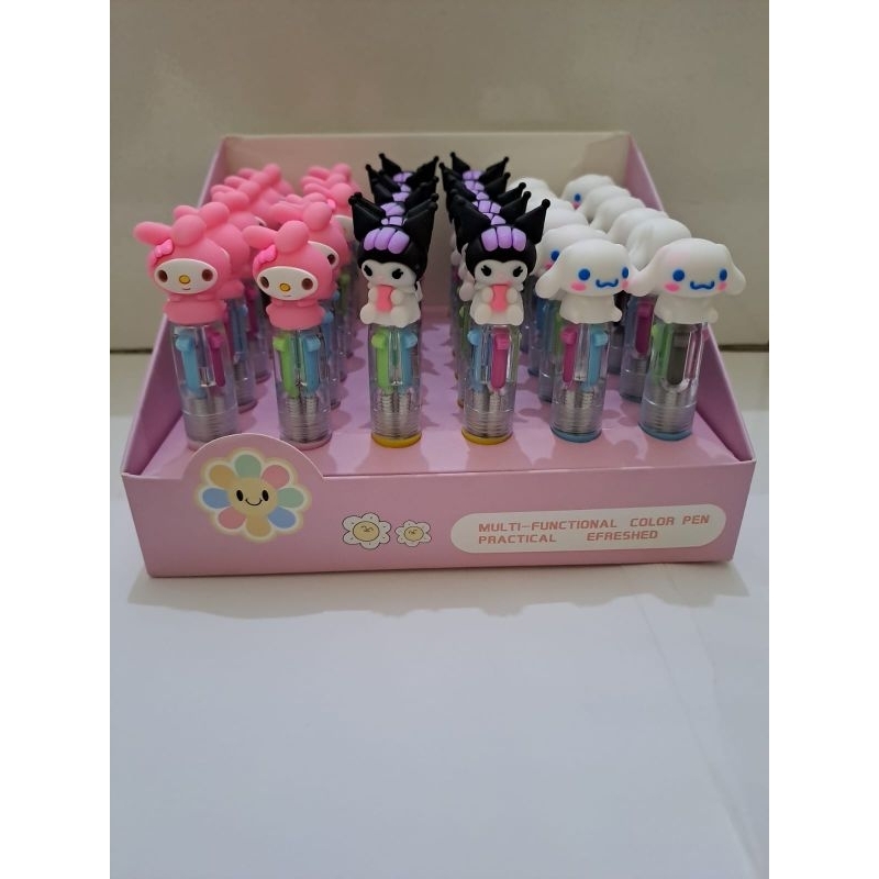 

Pulpen 4 warna mini karakter Sanrio