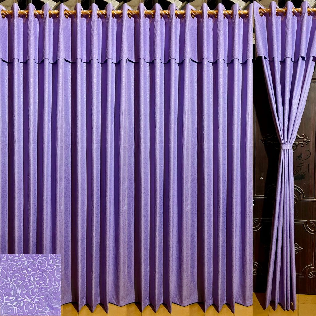 GORDEN korden hordeng SMOKRING embos LILAC/LAVENDER POLOS & EMBOS pintu & jendela 3D timbul/minimali