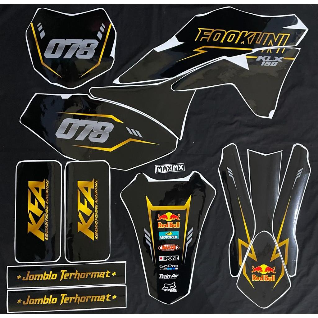 decal full body klx gordon warna hitam list gold simple keren