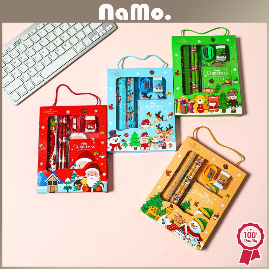 

Alat tulis set christmas edition/ Set stationery x-mas/ paket alat tulis tema natal/ souvenir ulang tahun anak/ kado natal anak
