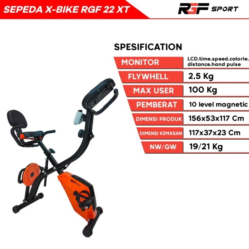 X - BIKE RGF SPORT 22 XT / Sepeda Statis RGF SPORT / Sepeda Olahraga / Sepeda Statis / Sepeda Magnet