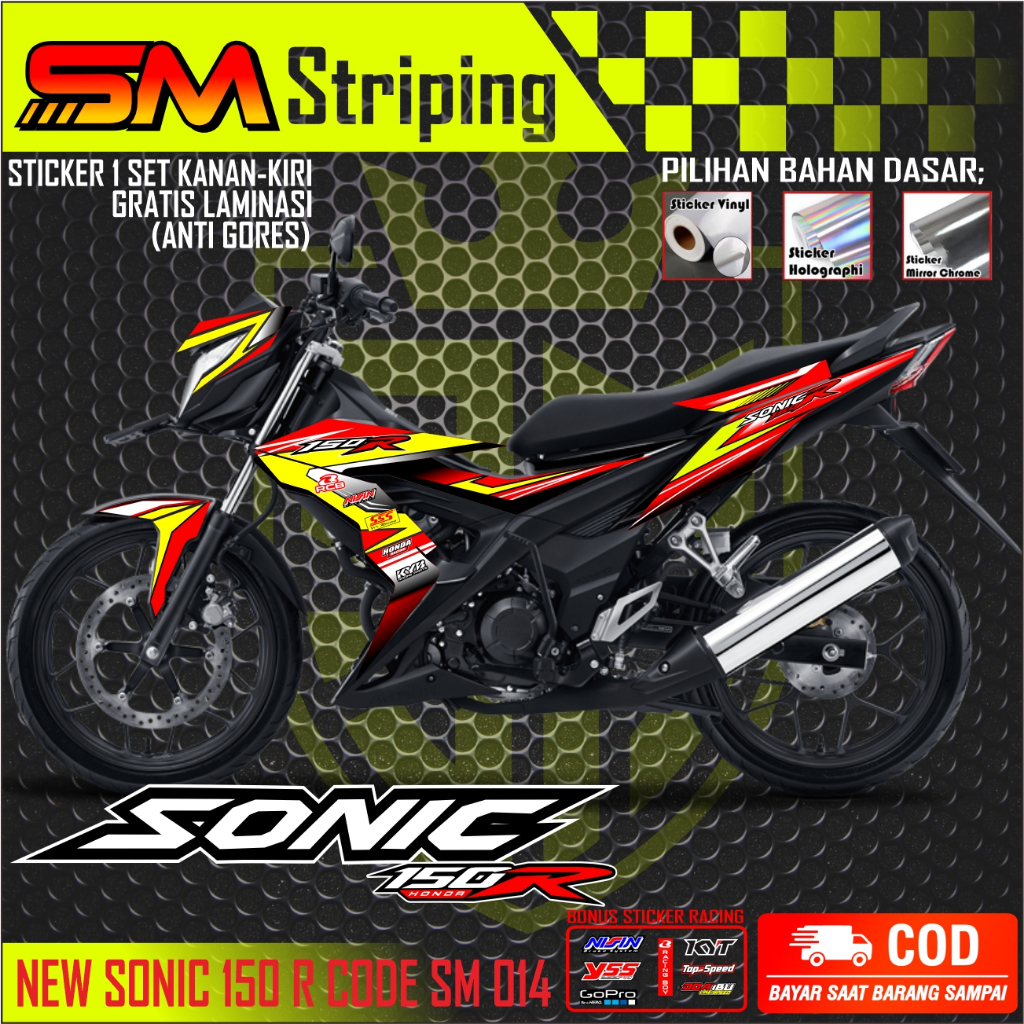 SONIC Striping Honda Sonic 150R - Stiker Motor Honda Sonic 150R SM 014