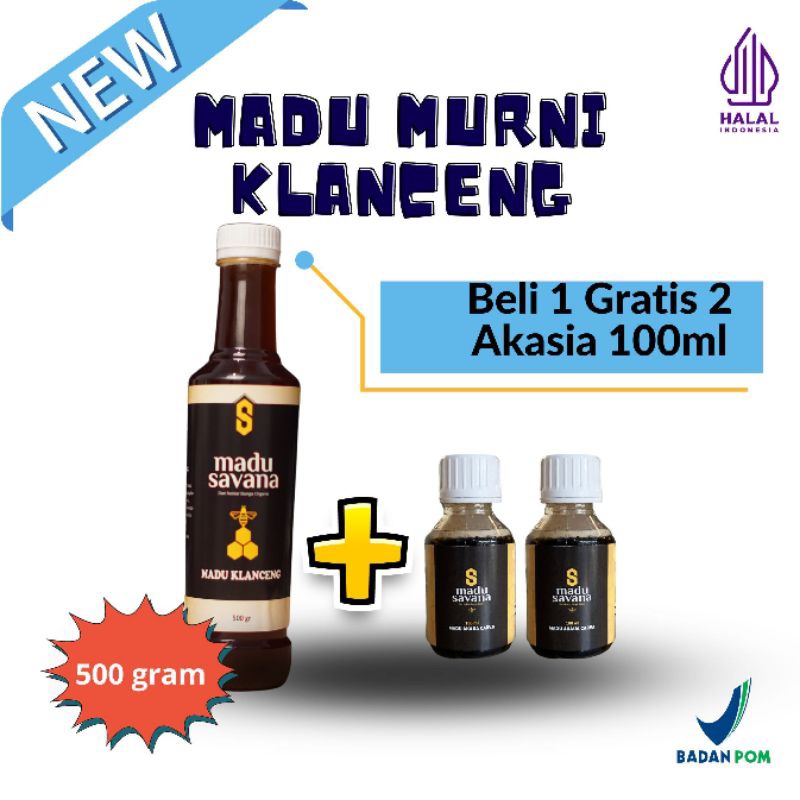 

promo madu savana trigona/klanceng gratis 2 akasia 200 ml