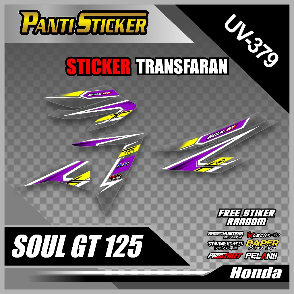 Sticker [ Bisa COD ] Striping Transparan Mio Soul GT 125 - Stiker  Variasi Mio Soul GT Desain Racing