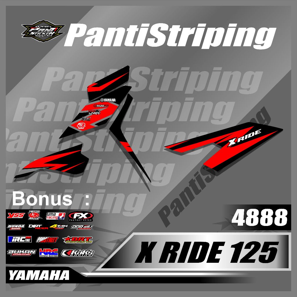 Sticker Striping Motor X RIDE 125 - Sticker MOTOR X RIDE 125  Variasi List Desain Semi full