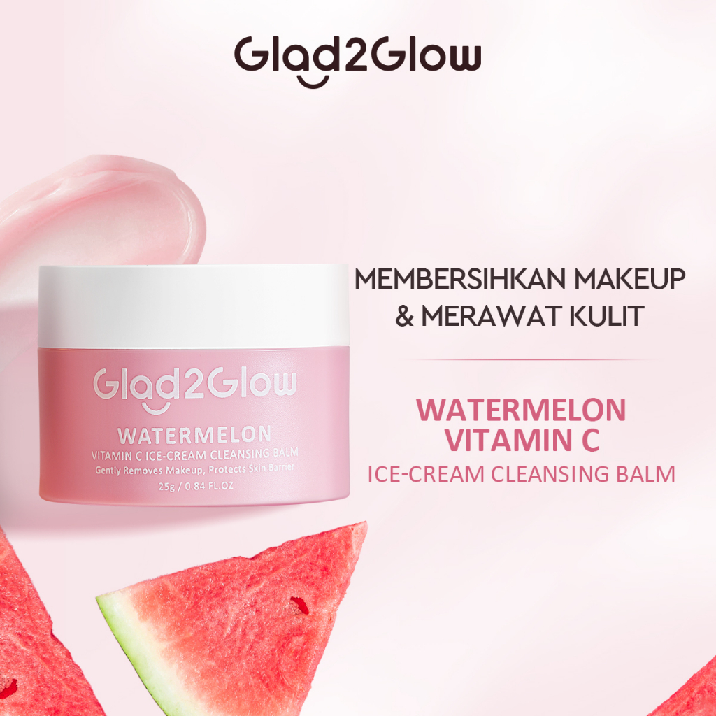 Glad2Glow Watermelon Vitamin C Ice-Cream Cleansing Balm 25g