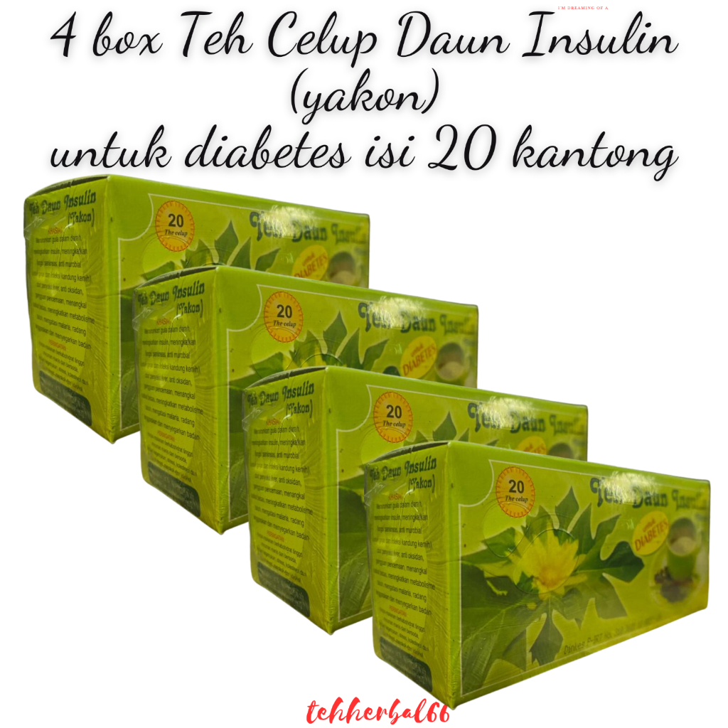 

4 box Teh Daun Insulin (Yakon) Teh Celup - Untuk Diabetes isi 20 kantong celup