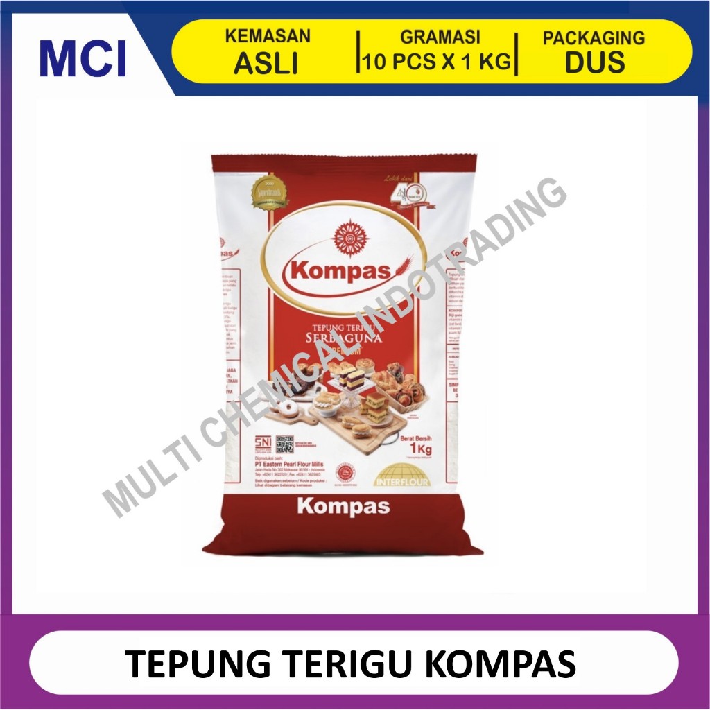 

TEPUNG TERIGU KOMPAS 1 KG - 1 DUS 10 PCS