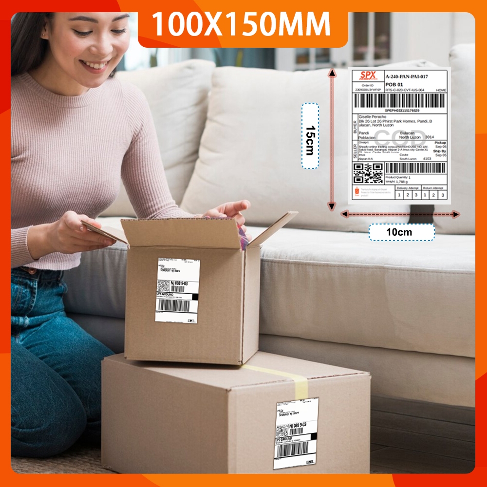 

lkjj Shopee 100*150mm 1/2/4PCS A6 Label Paper JT Express Paper Roll Paper Good Quality A6 Thermal