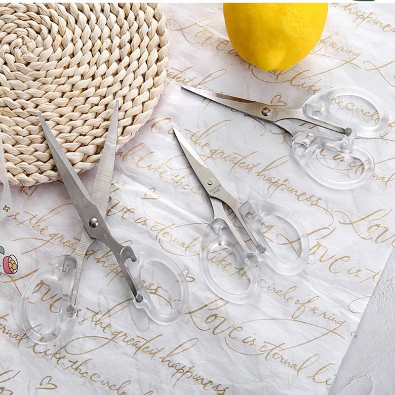 

FY Gunting kertas transparan/Gunting Kertas Aesthetic Transparan Scissors Scrapbook