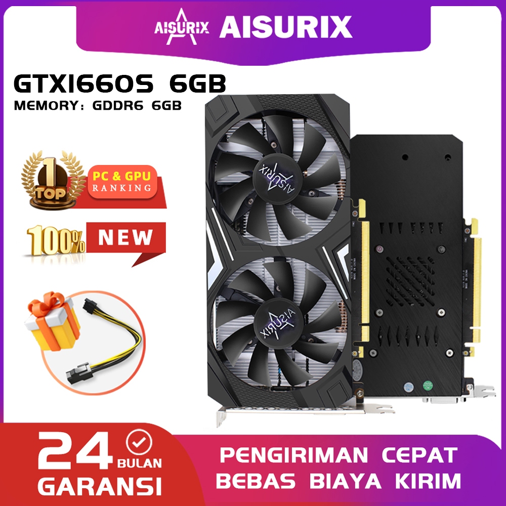 AISURIX GTX1660Ti 6GB gaming VGA card GTX1660 6GB VGA GPU Desktop Computer Game 1060