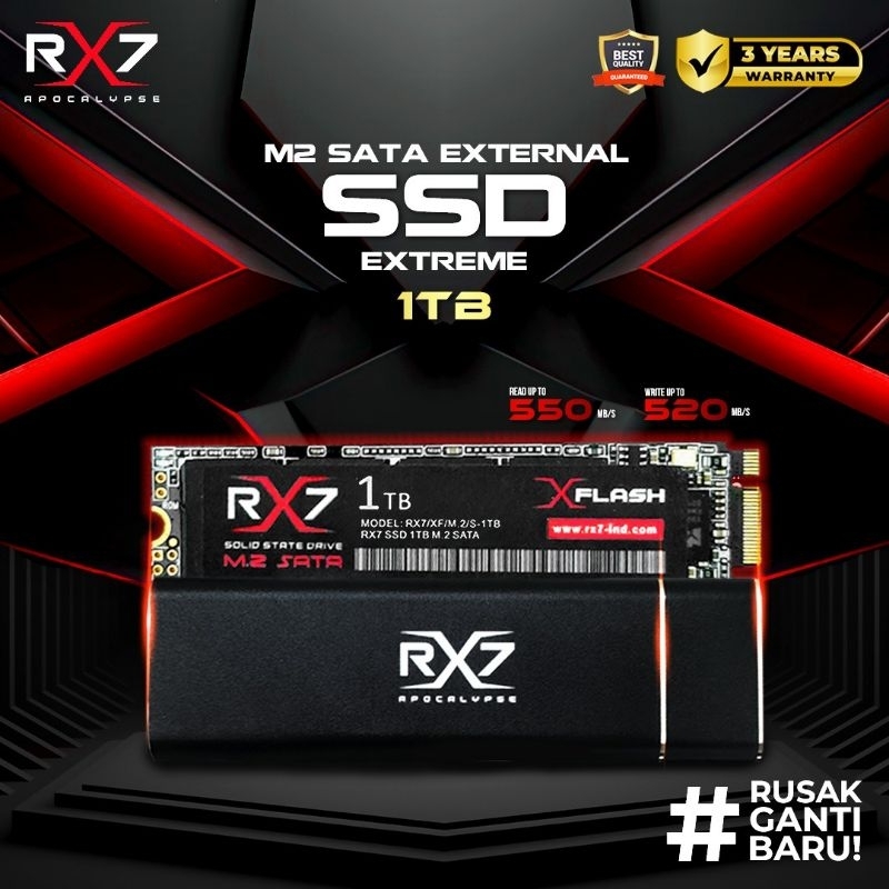 SSD M2 SATA EXTERNAL 1TB RX7 / ENCLOSURE M2 SATA + M2 SATA 1TB RX7