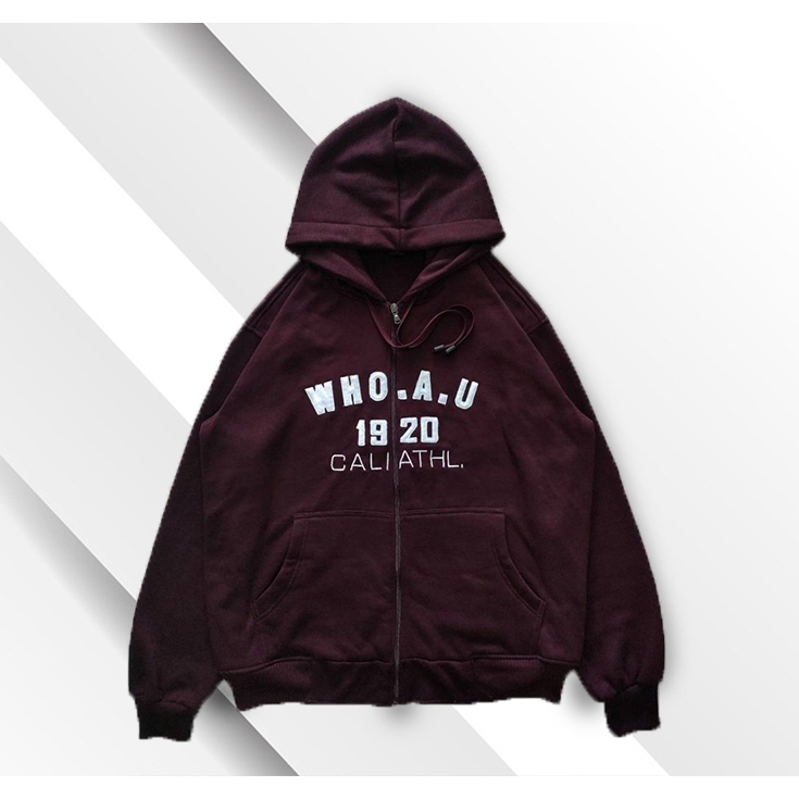 Jaket Hoodie WHO.AU California USA 1849 -1920 / Jaket WHO AU Full Bordir Premium Quality Pria Wanita