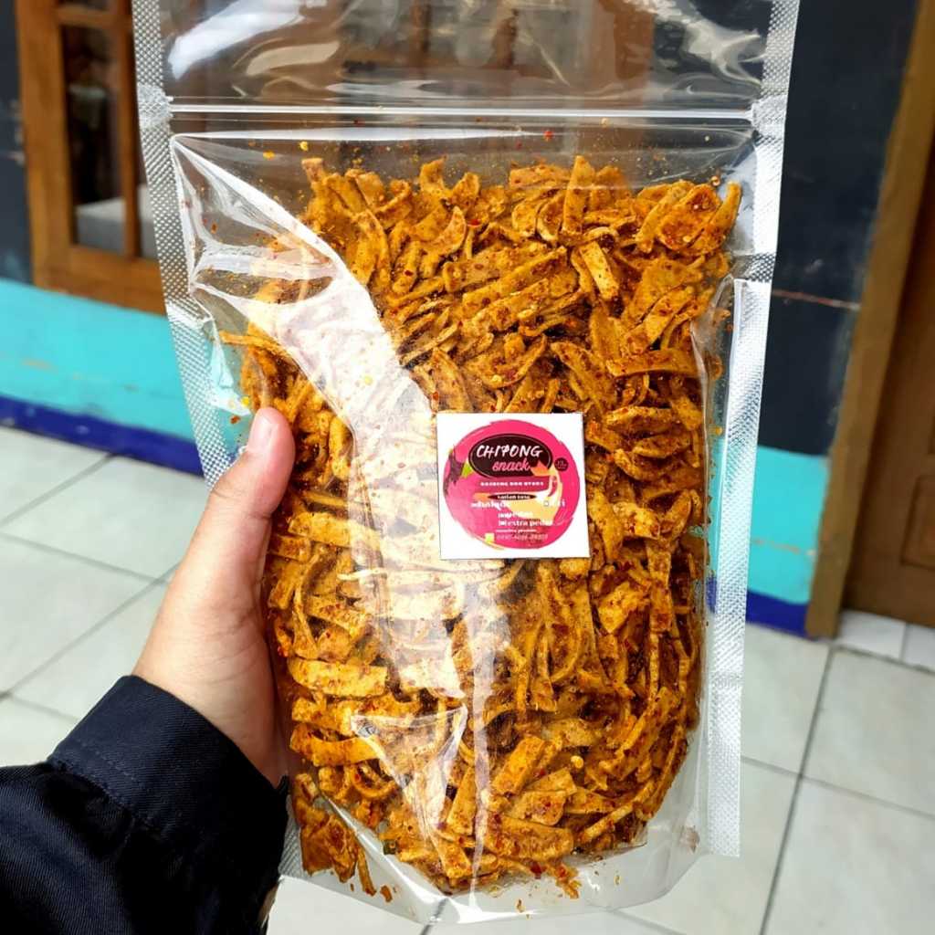 

Keripik Basreng Premium Daun Jeruk Chipong 250 gram ( varian : Original / Pedas / Extra Pedas / Balado ) - Cemilan Keripik Snack Pedas Olahan Ikan