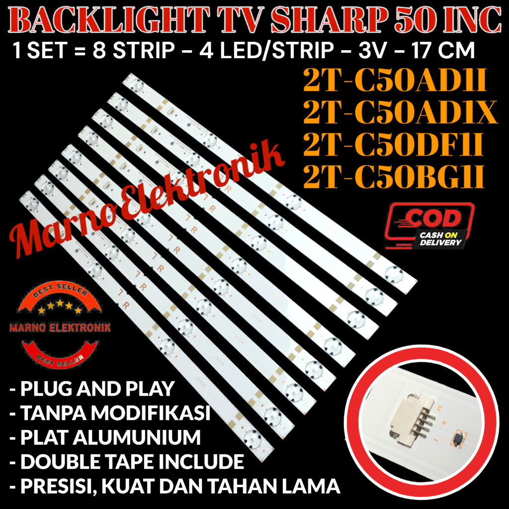 BACKLIGHT TV LED SHARP 50 INC 2T-C50AD1I 2T-C50AD1X 2T-C50DF1I LAMPU BL
