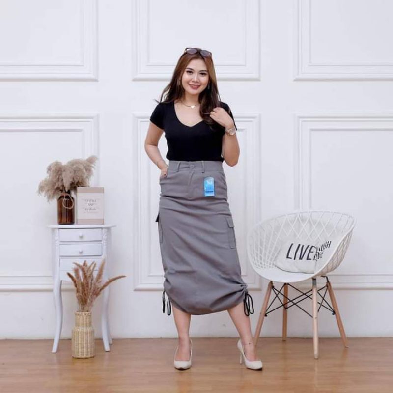 ROK SPAN CARGO SERUT // ROK SPAN WANITA