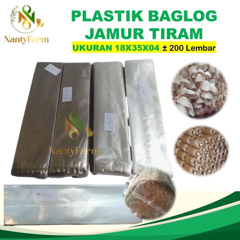 Plastik Baglog Jamur Tiram Jenis PP ukuran 18x35x04 Isi 200 Lembar