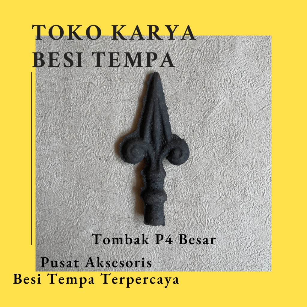 Tombak P4 Besar & Kecil / Ornamen Pagar Besi Cor Tanduk / Ornamen Besi Tombak / Ornamen Besi Tempa /