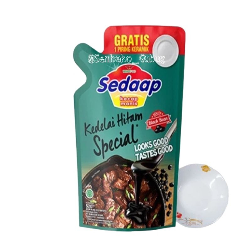 

[520ml] SEDAAP KECAP MANIS/REFFIL/POUCH/GRATIS 1 PIRING CANTIK
