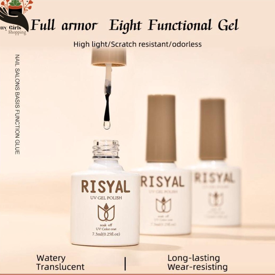 ➶⁎✶ Pretty  RISYAL Base Coat & Top Coat  Gel Nail Polish UV LED Nail Art / Kutek Nail / Cat Kuku/ Ge
