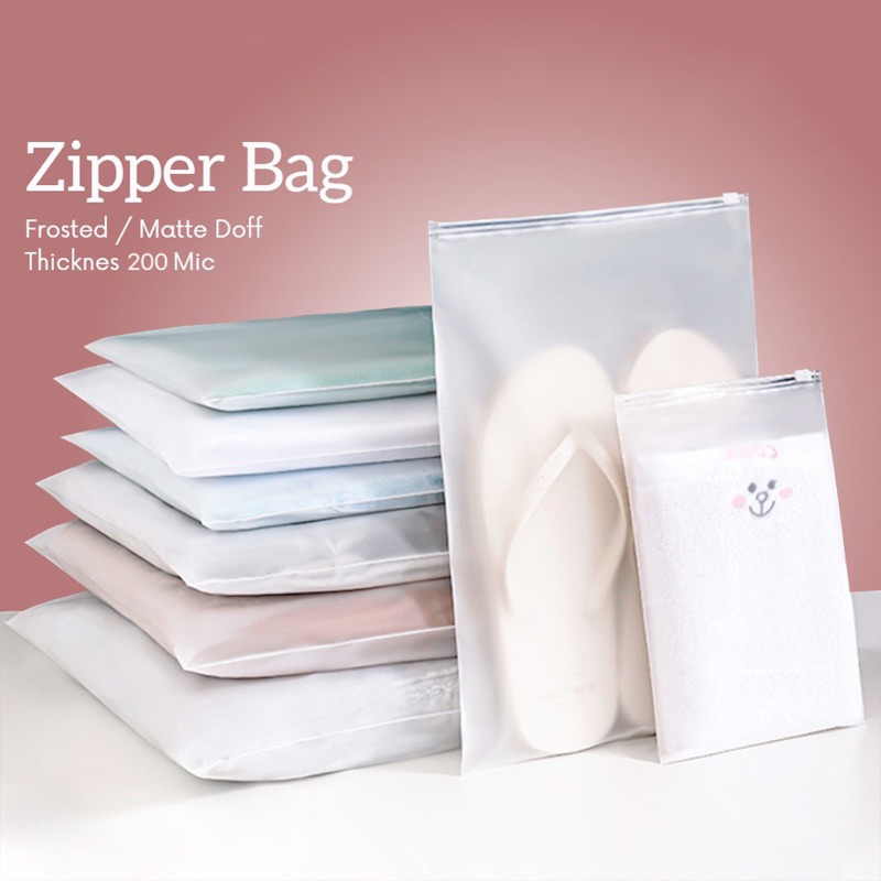 40x50Zipper Storage Bag / Organizer Bag I Tempat Penyimpanan Travel Serbaguna I Kantong Plastik