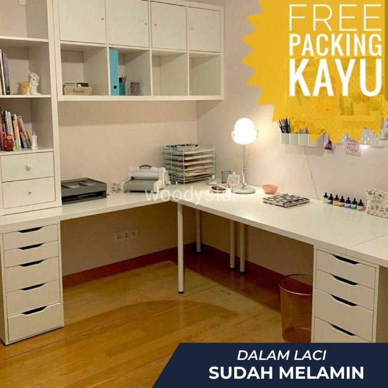 MK14 Meja kerja meja kantor meja gaming meja rias meja kosmetik minimalis murah berkualitas jepara b
