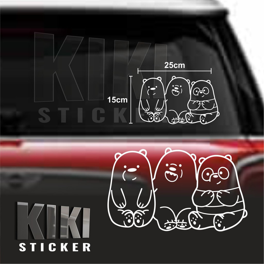 CUTTING STICKER - STIKER KACA MOBIL MOTOR BODY PINTU - WE BARE BEARS TERBARU