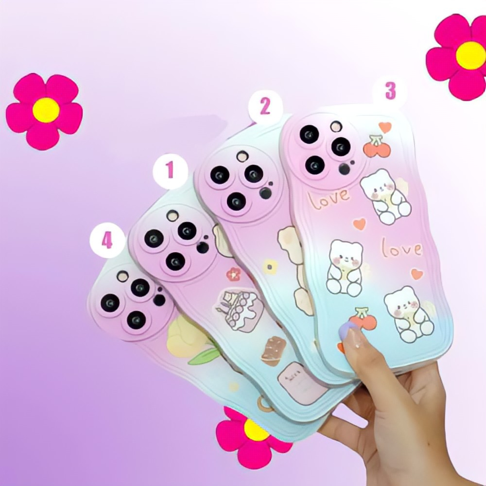Case Gelombang Bening Bermotif Type Hp For Oppo - Samsung - Realme - Vivo - Ip - Infinix - Xiaomi(GL