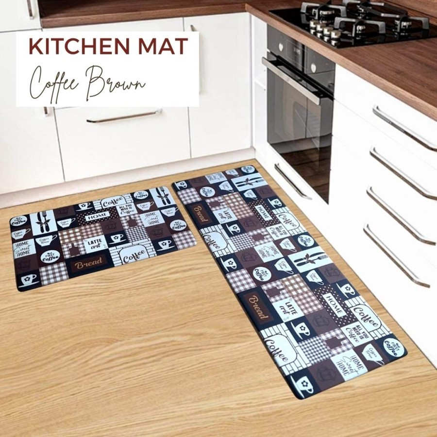 Kitchen Floor Mat COFFEE BROWN  / Keset Alas Lantai Rumah Dapur Anti Selip Martha Karpet Surabaya