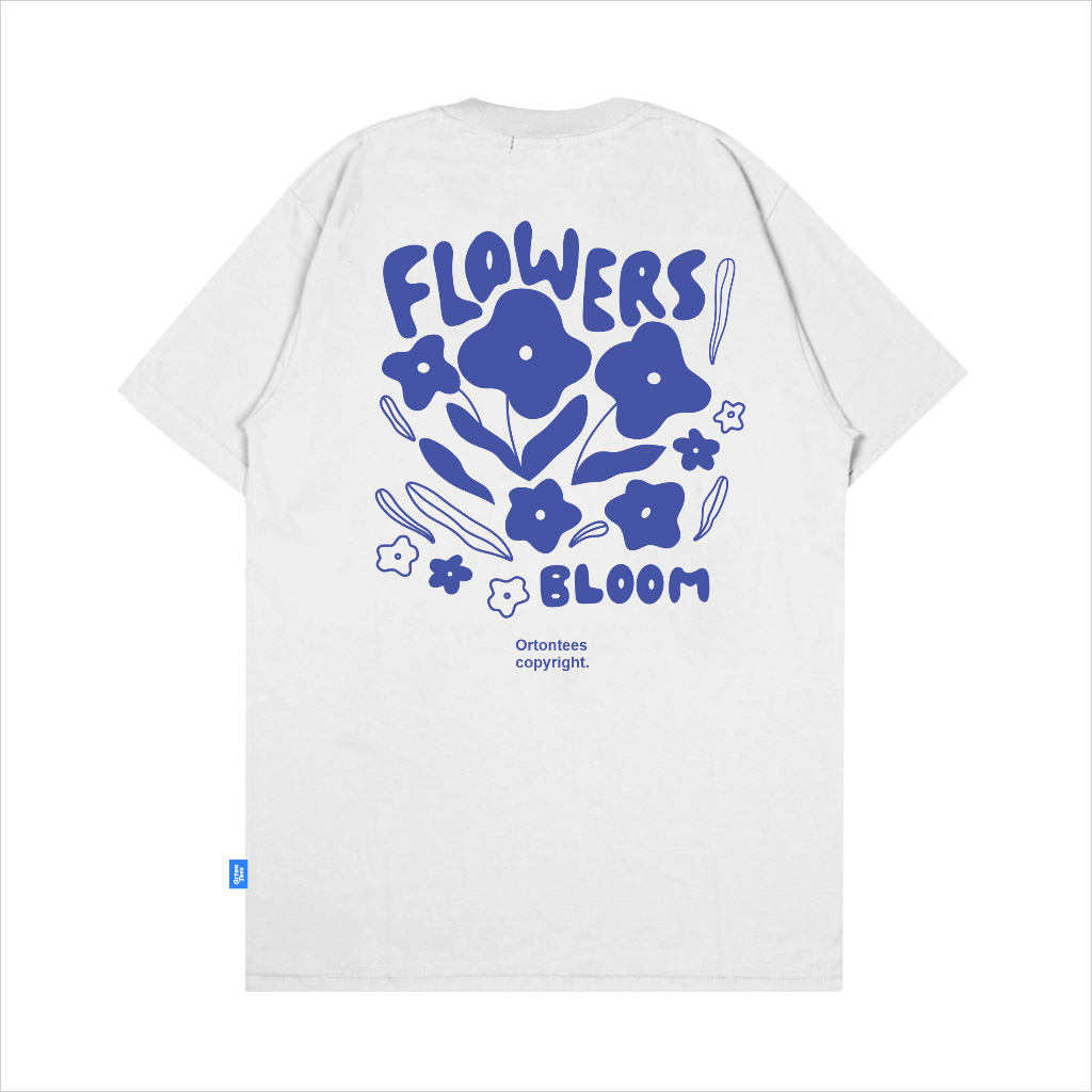 ORTONTEES FLOWER Tshirt Kaos Putih Distro Brand Lokal Original Clothing Pakaian Berkualitas Untuk Pr