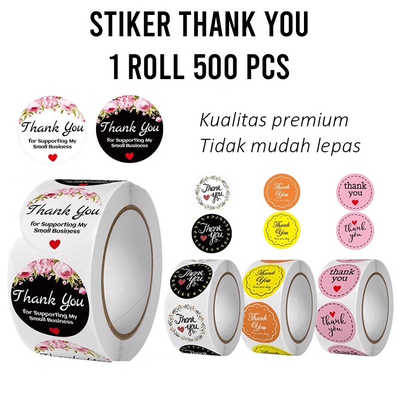 

YZKMSKIN - 1 Roll 500 PCS Stiker Label / Sticker Thank You For Your Order 1 Roll Ukuran 2.5 CM / Stiker Terbaru