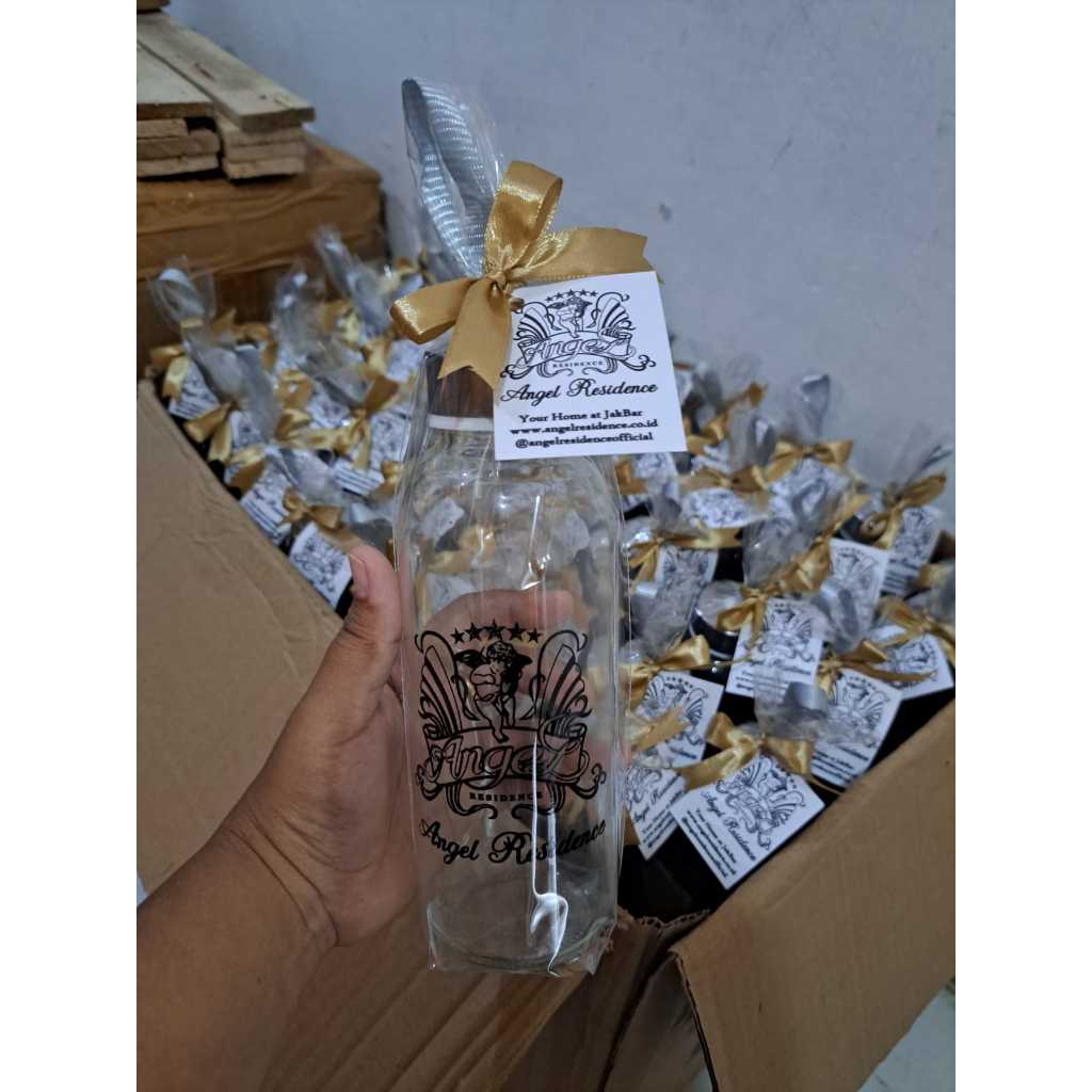 Souvenir Pernikahan Termurah - Botol Kaca Bening - Sablon