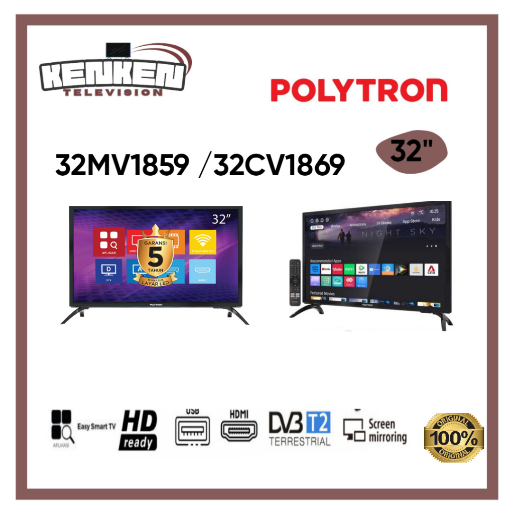 TV LED Digital Polytron 32MV1859/32CV1869 LED Polytron 32 Inch Smart TV