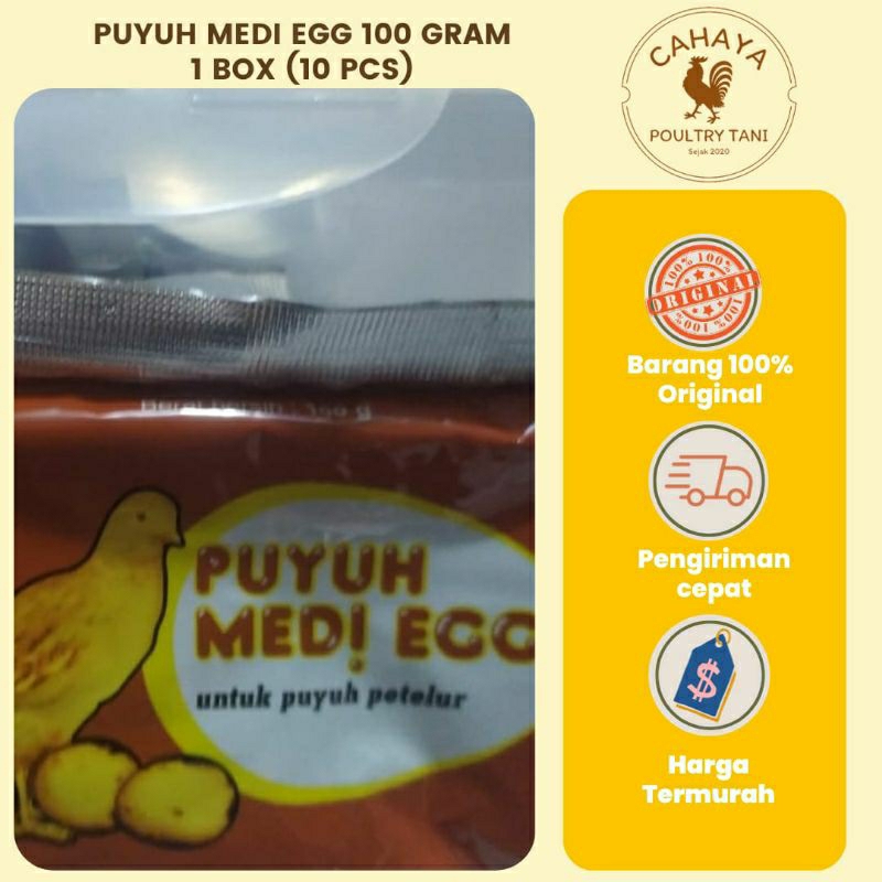 Puyuh Medi Egg 100 Gram 1 Box (10 Pcs), Suplement Perangsang Telur Puyuh